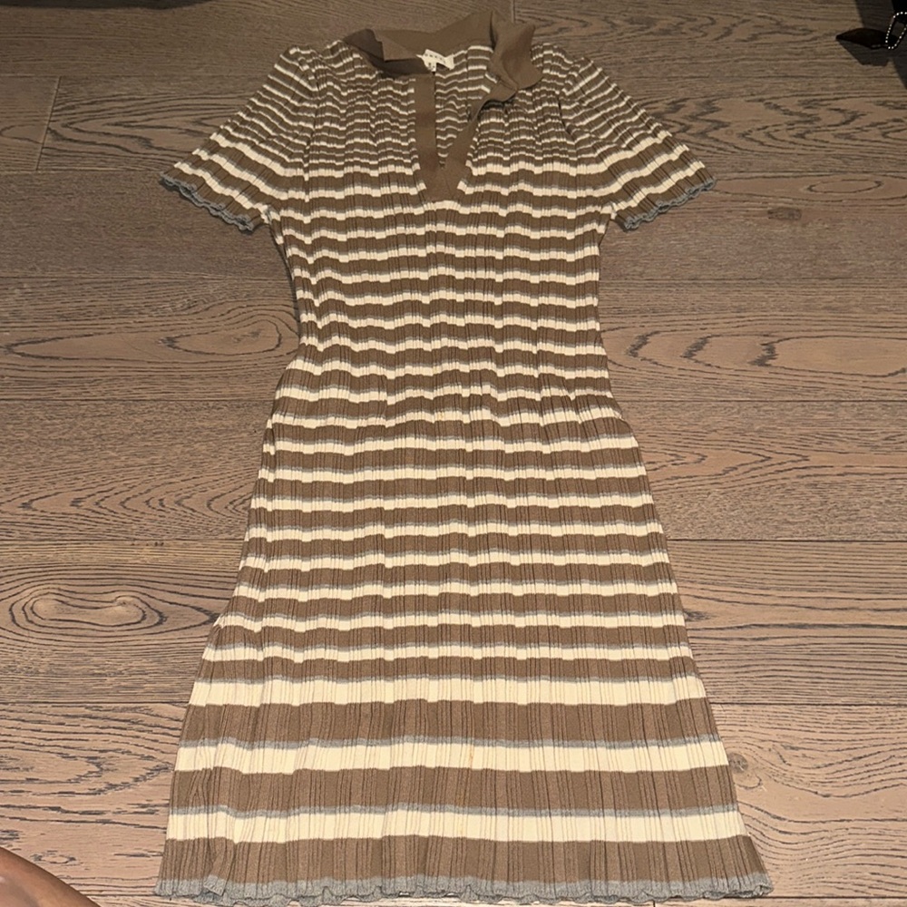 Plaid mini knit dress